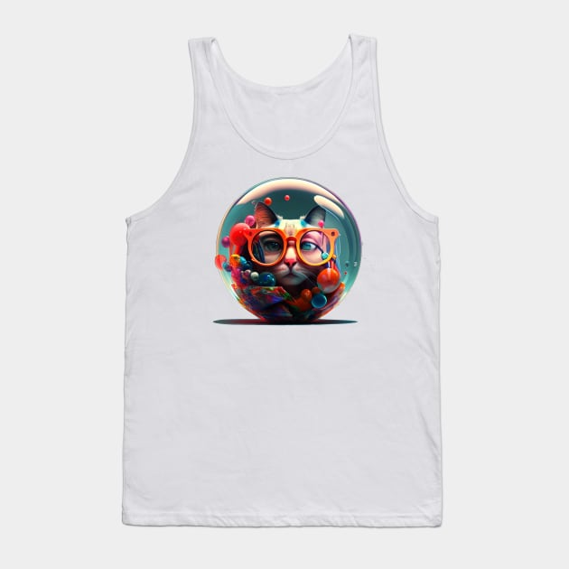Cat in Candyland Tank Top by Anthony Statham